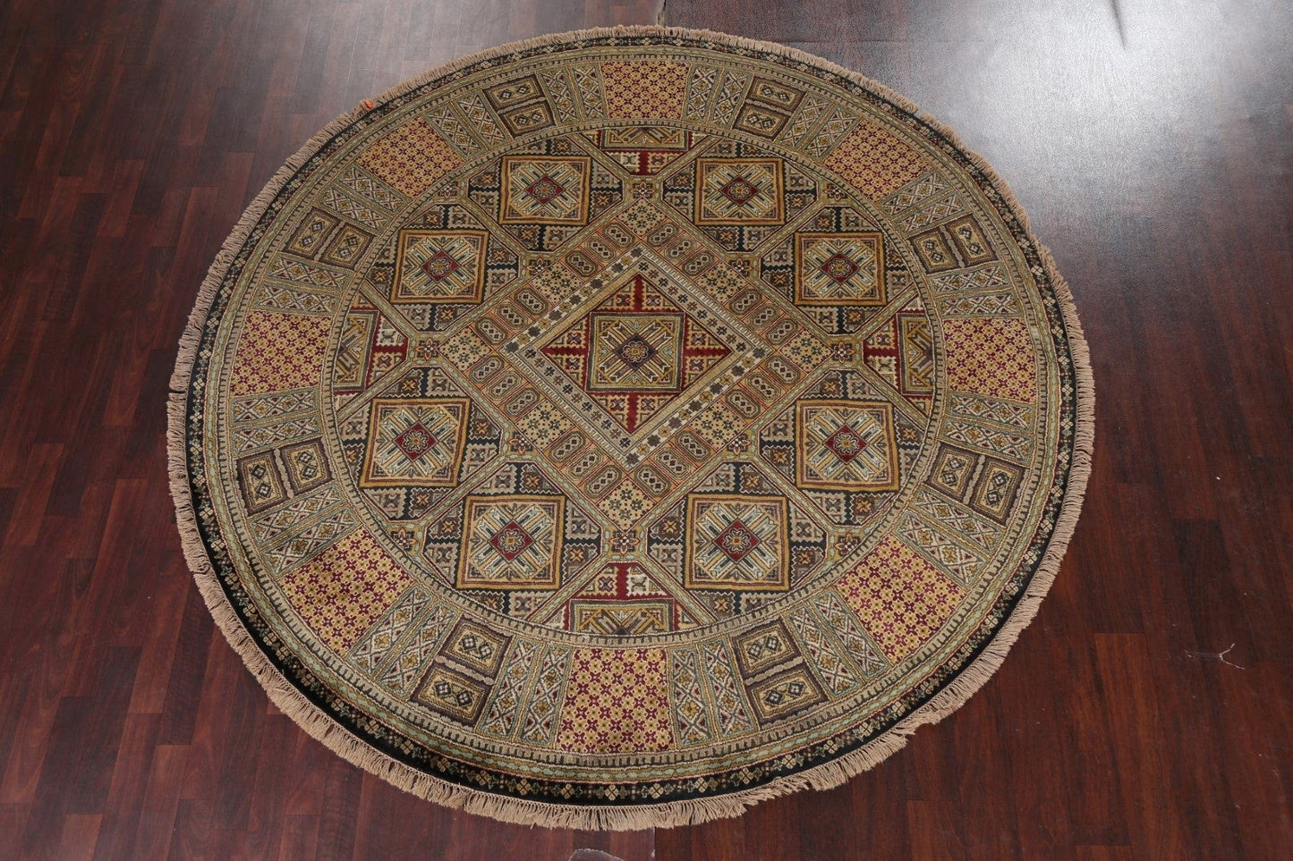 Vegetable Dye Round Wool Agra Oriental Rug 8x8