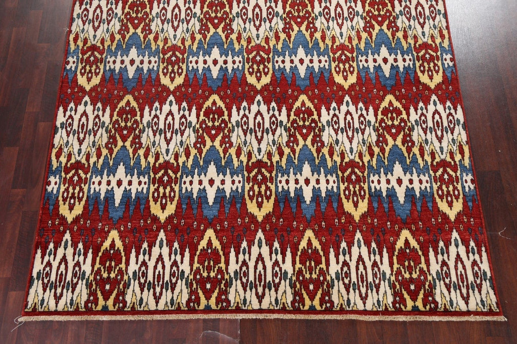 Red Wool IKats Oriental Area Rug 8x10