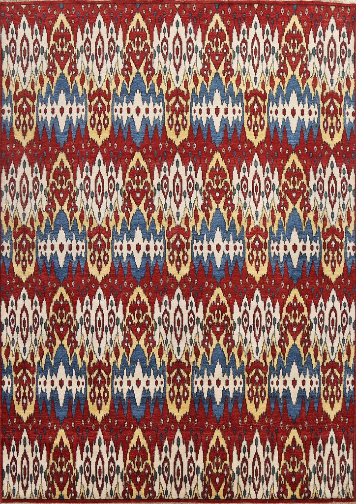 Red Wool IKats Oriental Area Rug 8x10