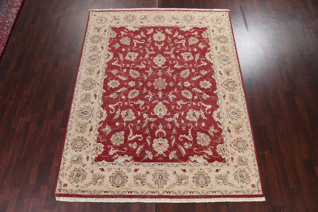 Red Floral Agra Oriental Wool Rug 8x10