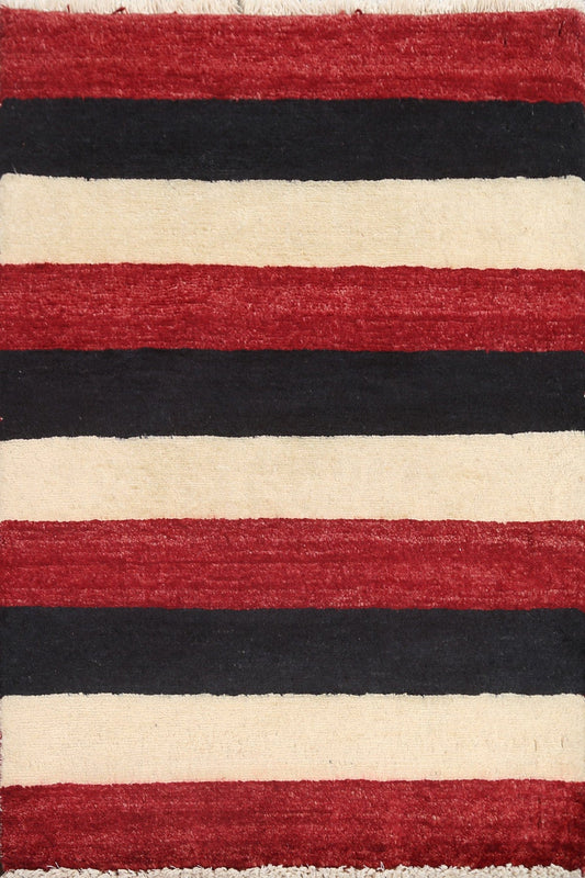 Striped Gabbeh Kashkoli Oriental Modern Rug 2x3