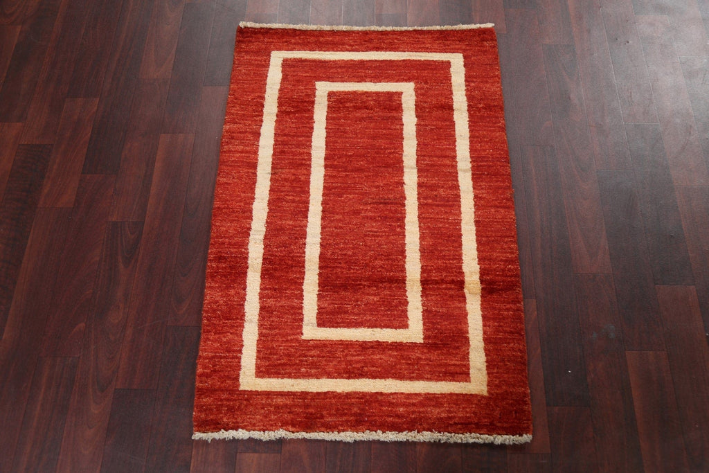 Geometric Gabbeh Kashkoli Oriental Wool Rug 2x3