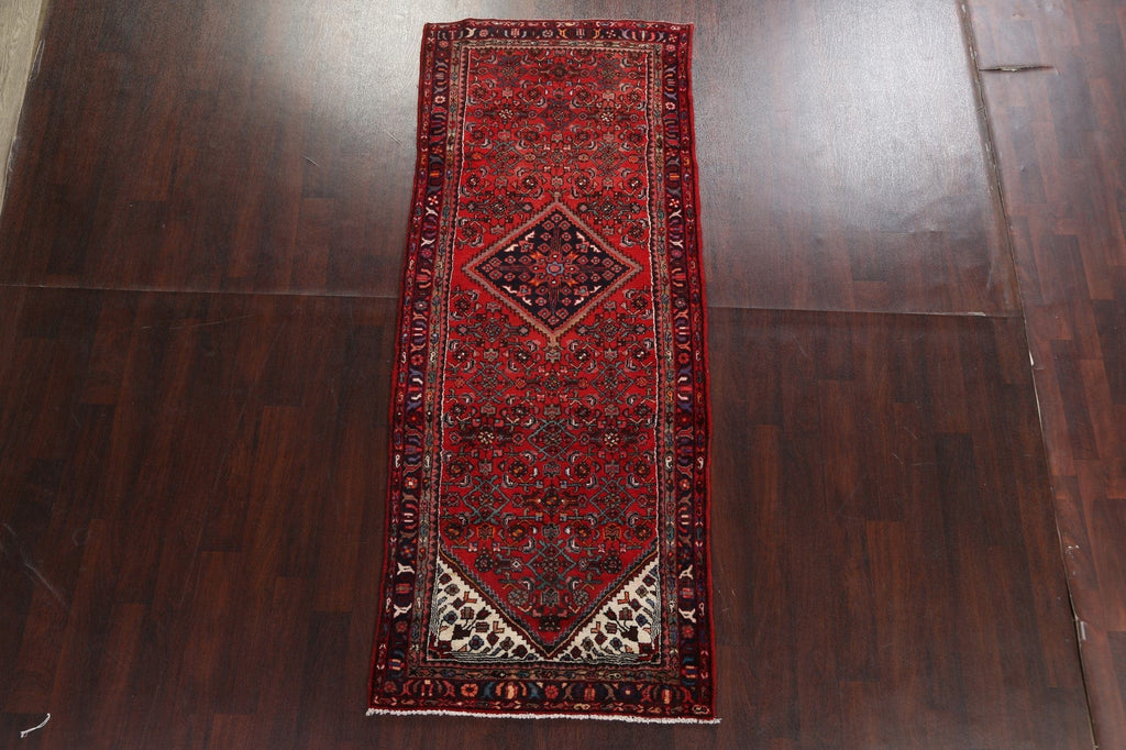 Vintage Red Hamedan Persian Area Rug 4x9