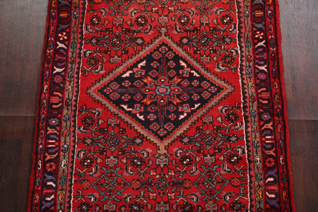 Vintage Red Hamedan Persian Area Rug 4x9