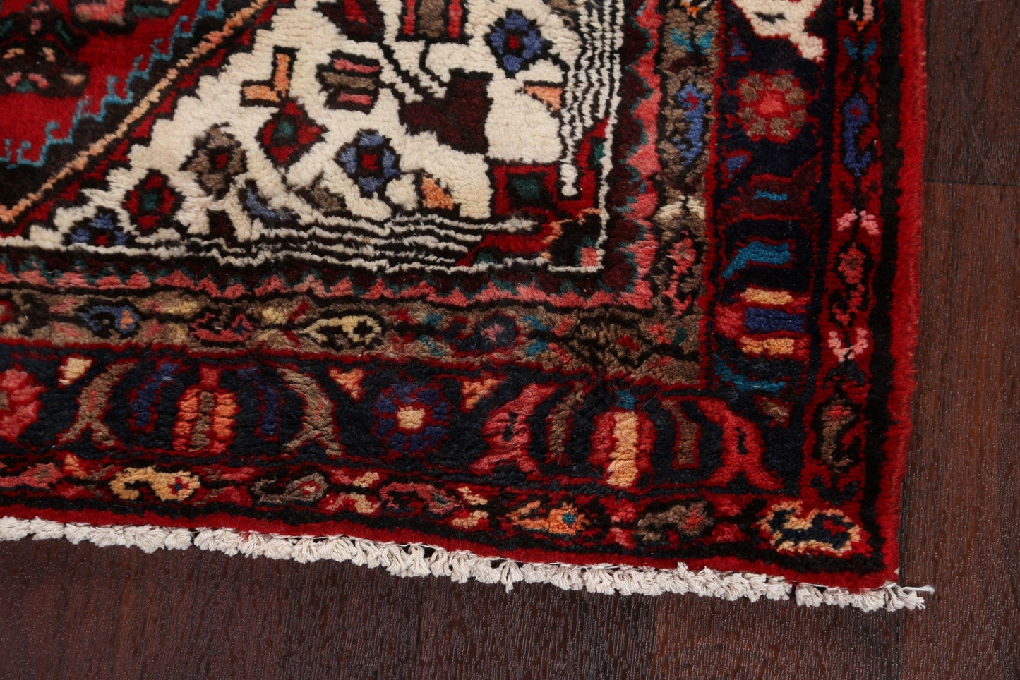 Vintage Red Hamedan Persian Area Rug 4x9