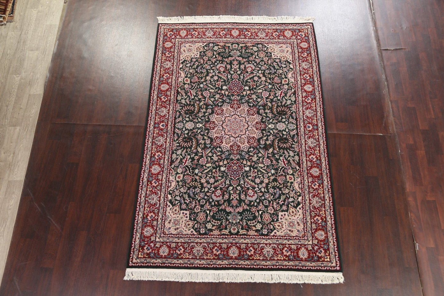 Green Floral Tabriz Oriental Handmade Rug 6x9