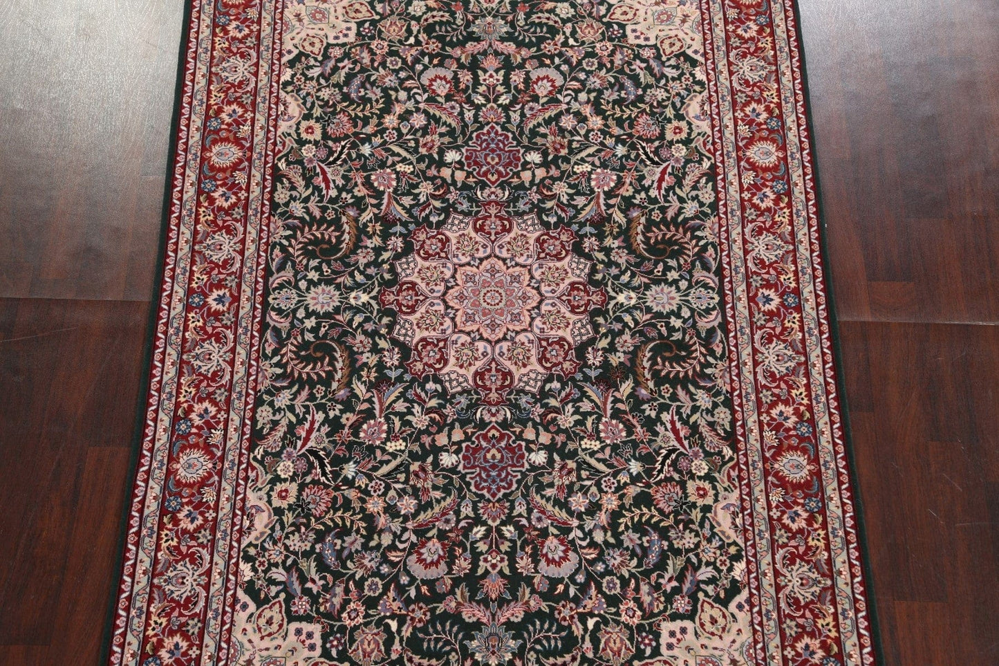 Green Floral Tabriz Oriental Handmade Rug 6x9