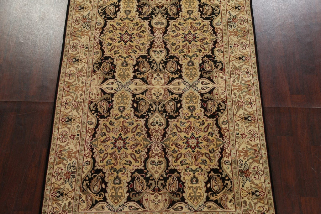 Black Wool Handmade Agra Oriental Rug 6x9