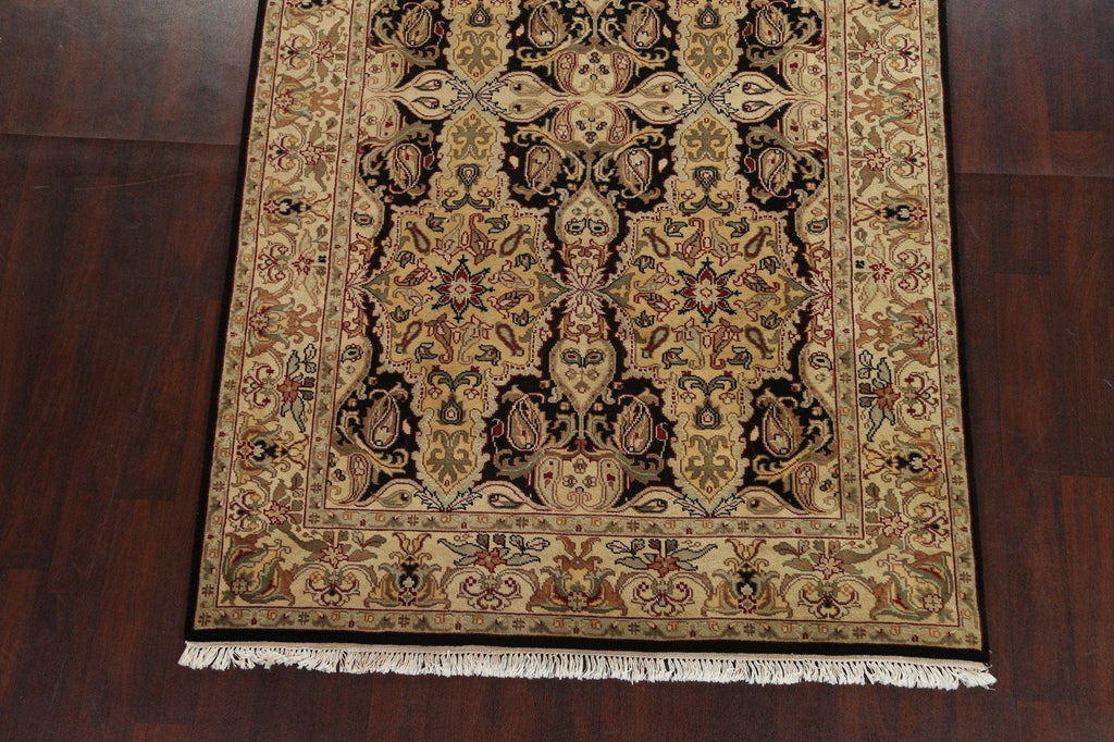 Black Wool Handmade Agra Oriental Rug 6x9