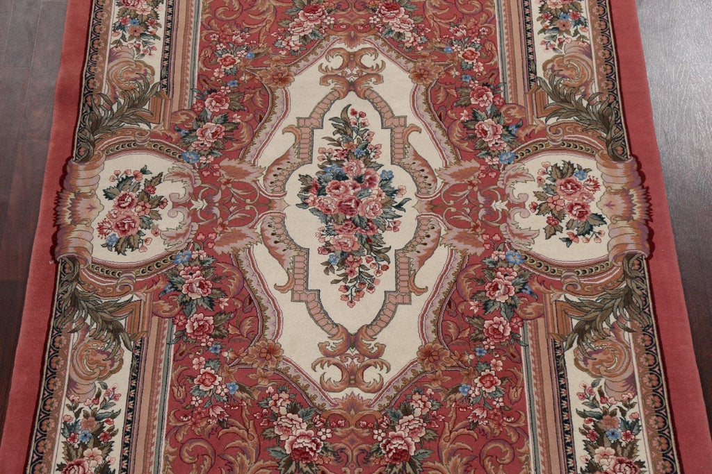 Vegetable Dye Wool Aubusson Oriental Handmade Rug 6x9