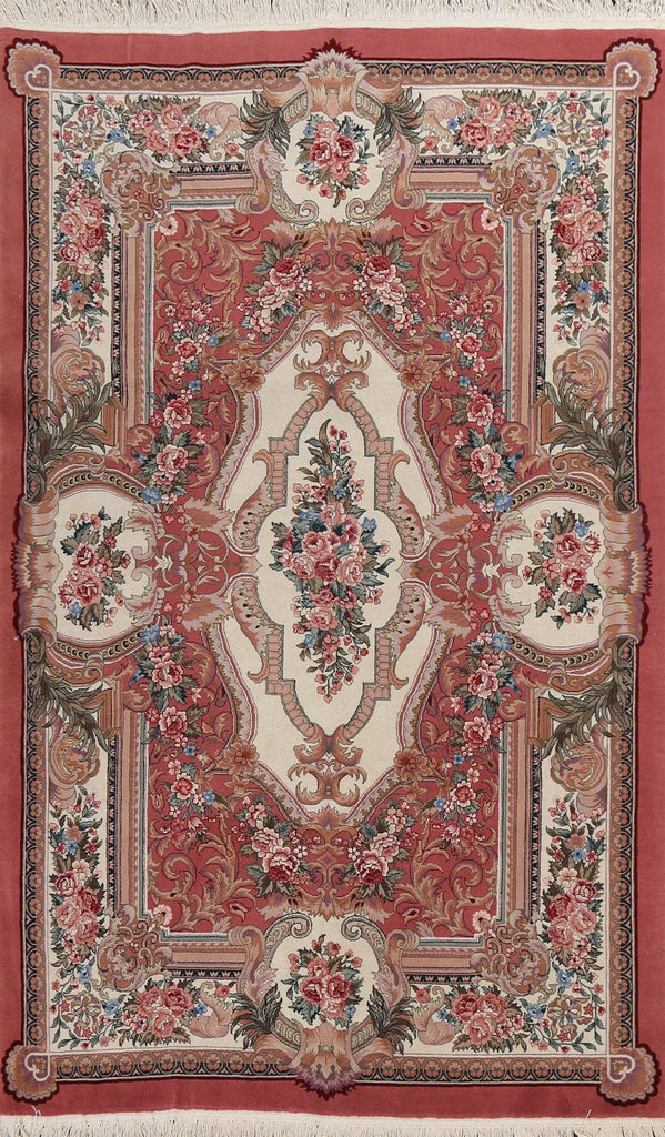 Vegetable Dye Wool Aubusson Oriental Handmade Rug 6x9