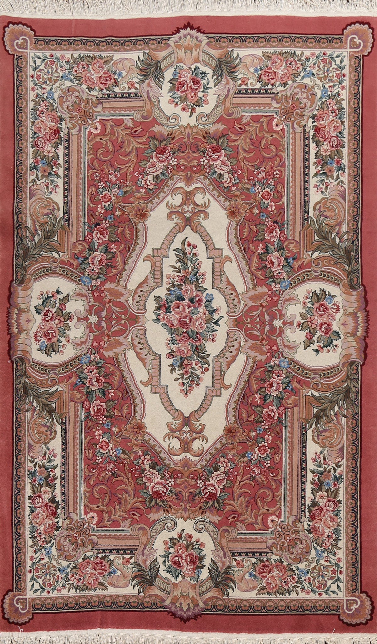 Vegetable Dye Wool Aubusson Oriental Handmade Rug 6x9