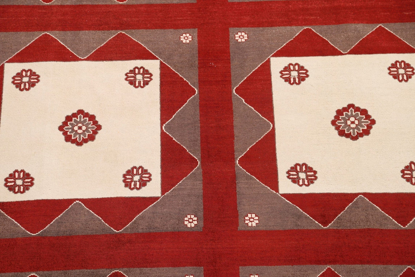 Red Geometric Gabbeh Kashkoli Oriental Wool Rug 7x10