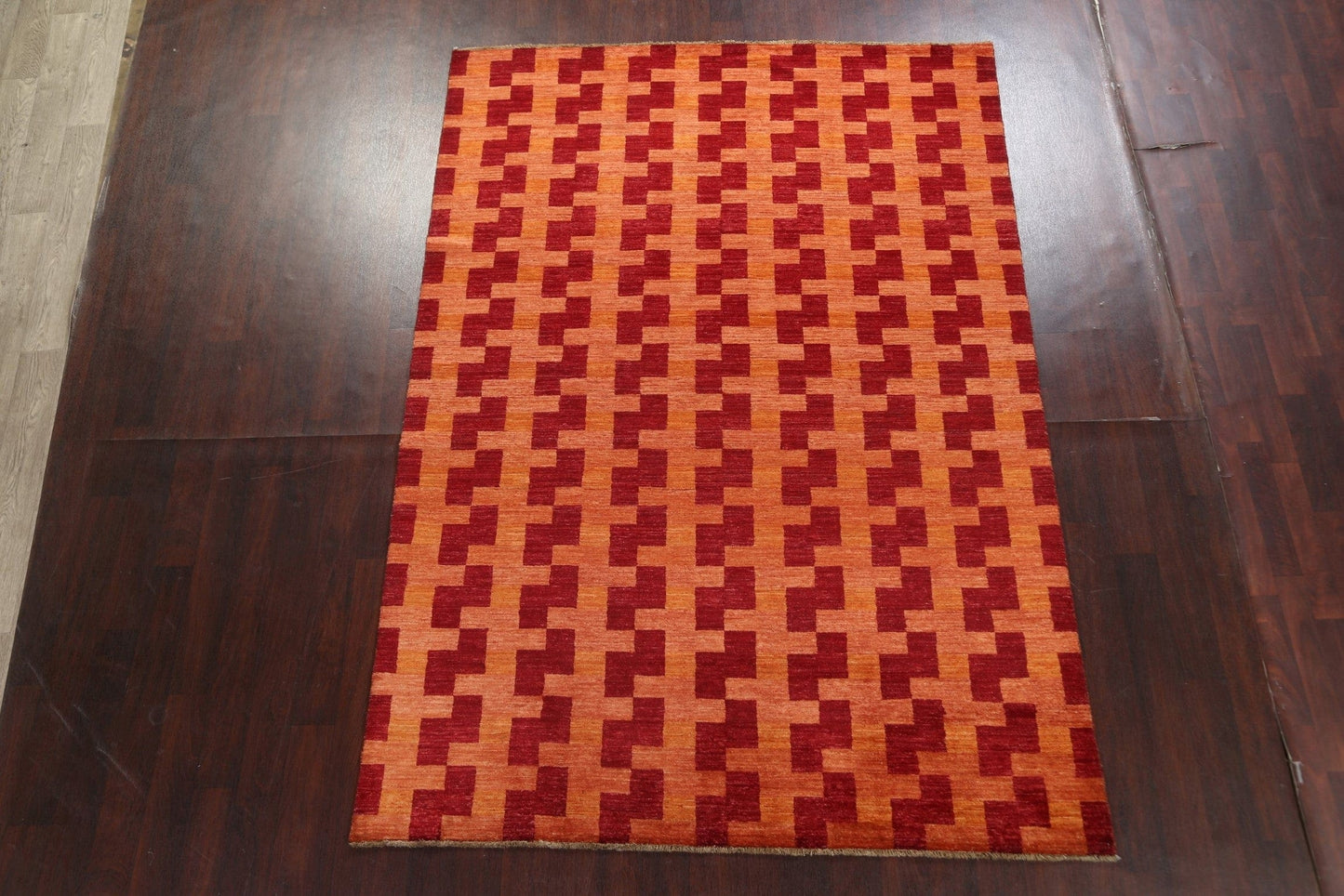 Contemporary Gabbeh Kashkoli Oriental Wool Rug 7x10