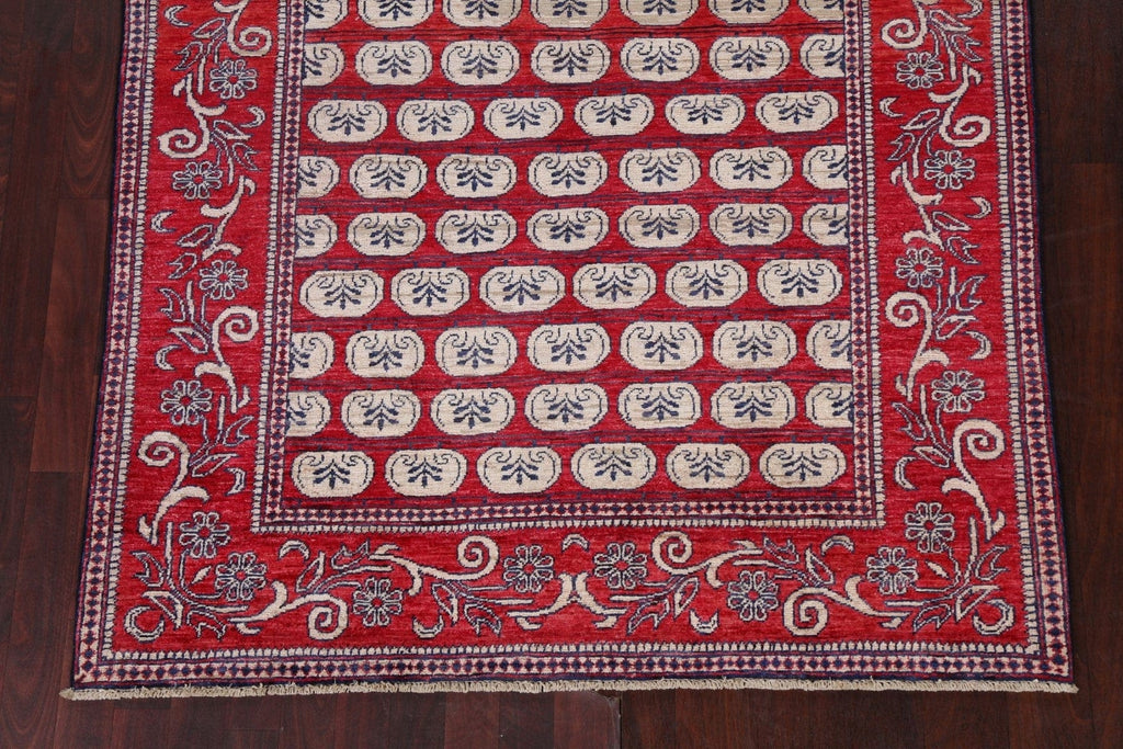 Vegetable Dye Red Wool Kazak Oriental Area Rug 5x7