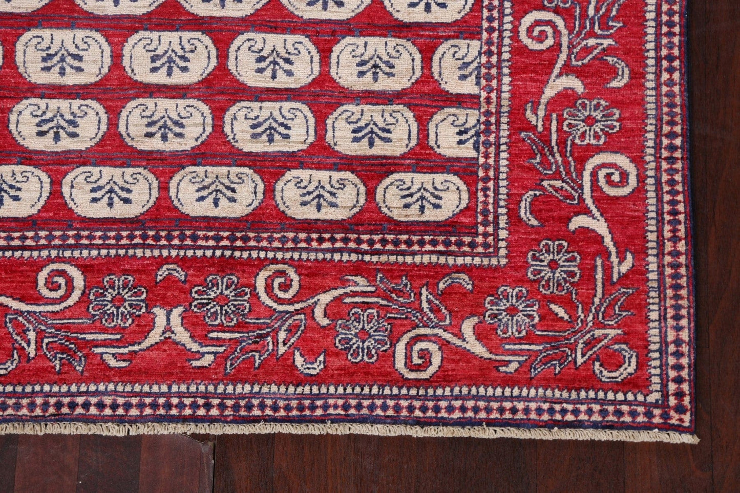 Vegetable Dye Red Wool Kazak Oriental Area Rug 5x7