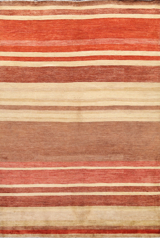 Striped Gabbeh Kashkoli Oriental Area Rug 8x11