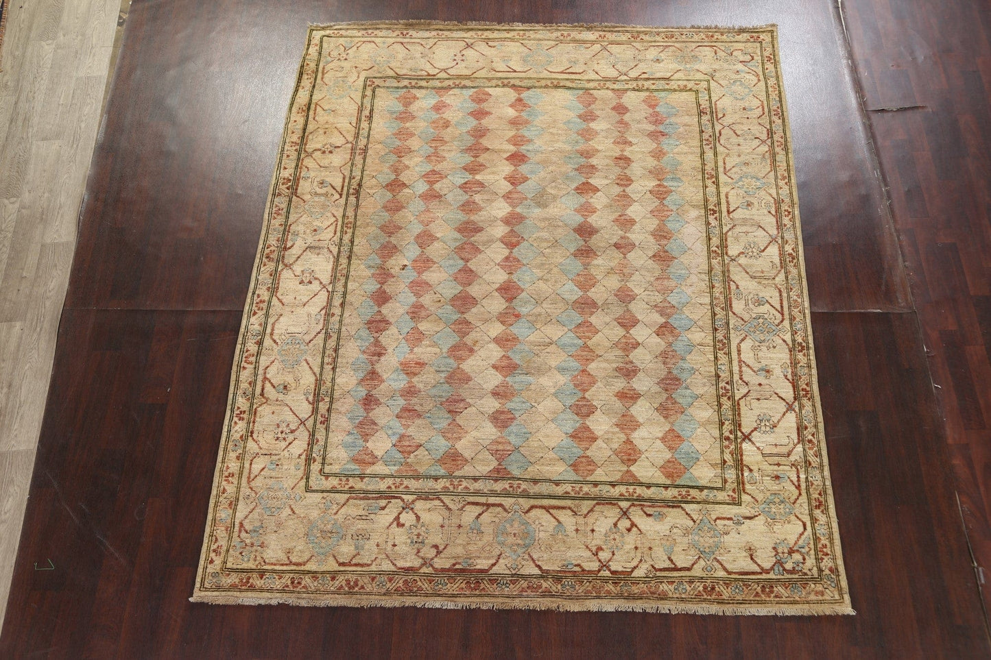 Vegetable Dye Chobi Peshawar Oriental Handmade Rug 8x9