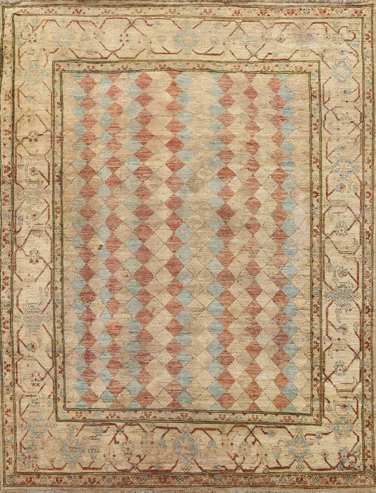 Vegetable Dye Chobi Peshawar Oriental Handmade Rug 8x9