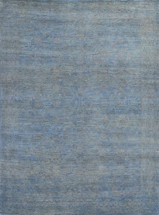 Vegetable Dye Blue Oushak Oriental Area Rug 8x10