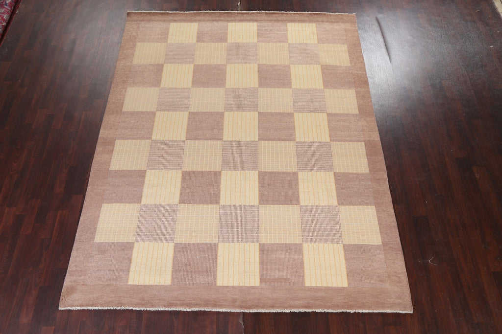 Checkered Gabbeh Kashkoli Oriental Area Rug 8x10