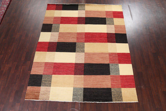 Contemporary Gabbeh Kashkoli Oriental Wool Rug 8x10