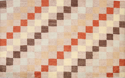 Checkered Gabbeh Kashkoli Oriental Rug 4x8