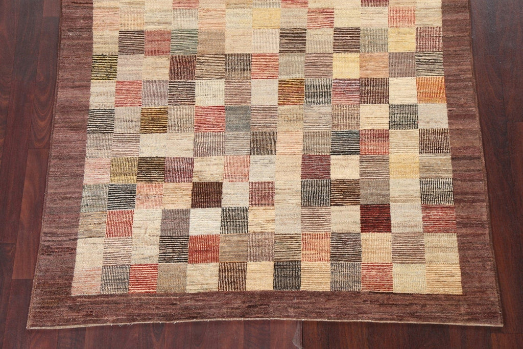 Checkered Gabbeh Kashkoli Oriental Area Rug 5x6