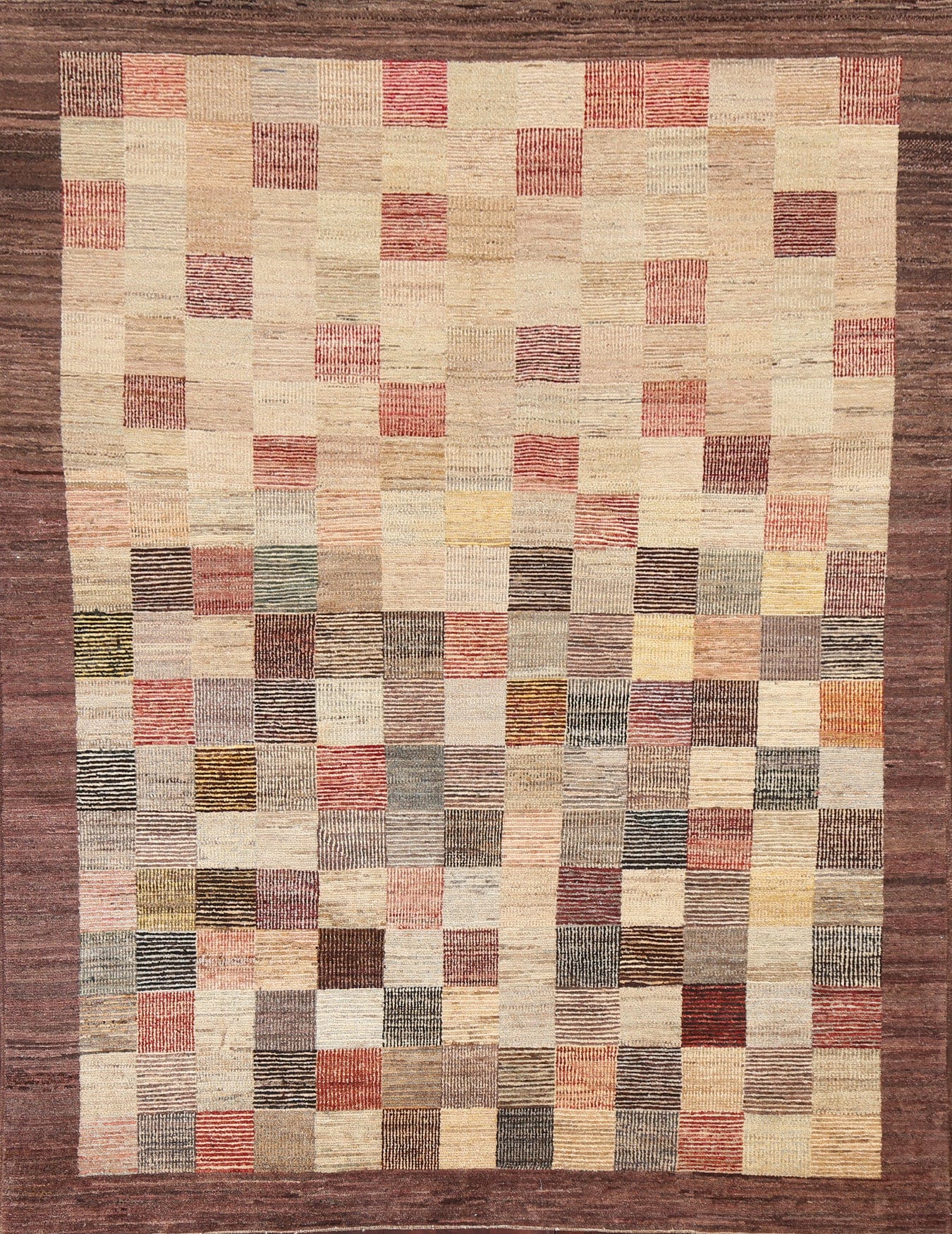 Checkered Gabbeh Kashkoli Oriental Area Rug 5x6