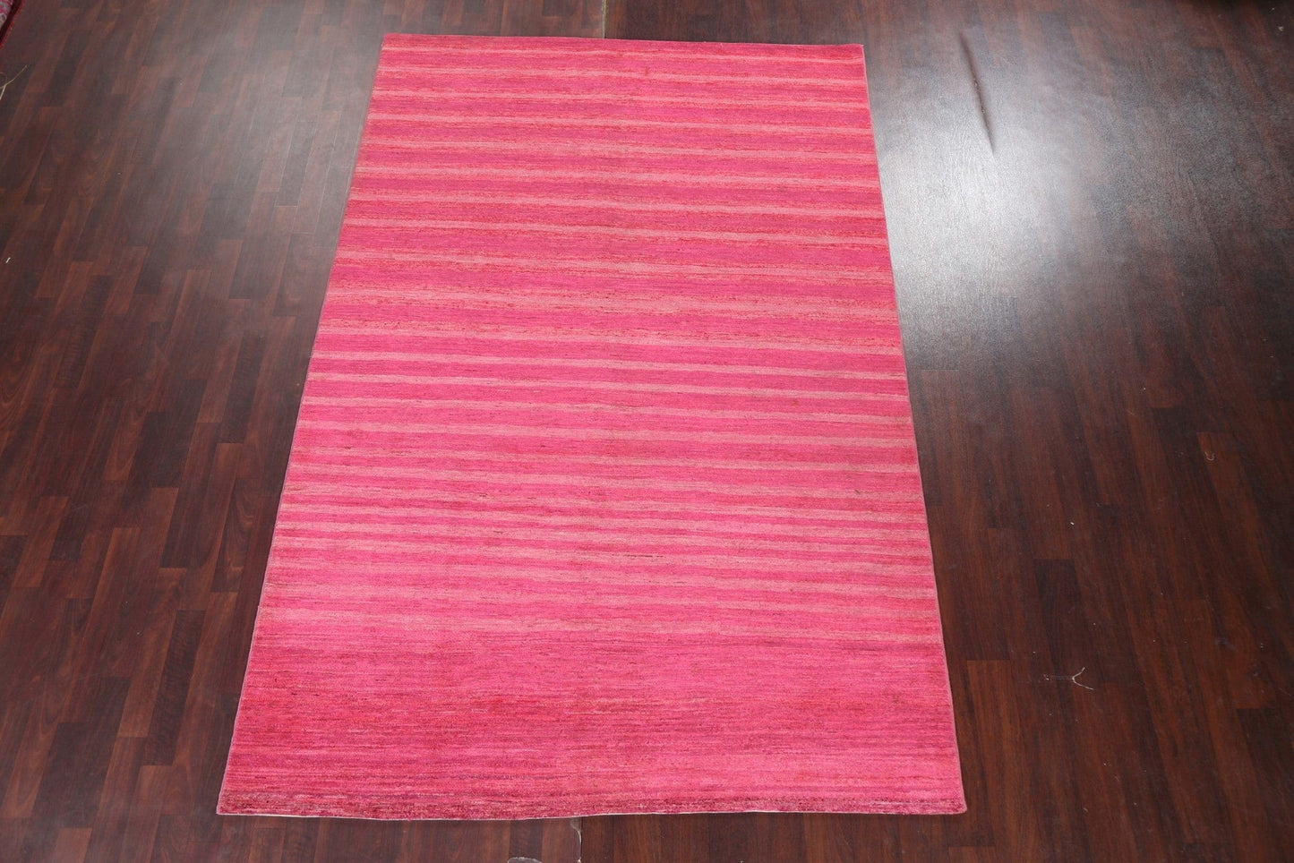 Pink Striped Gabbeh Kashkoli Oriental Area Rug 7x10