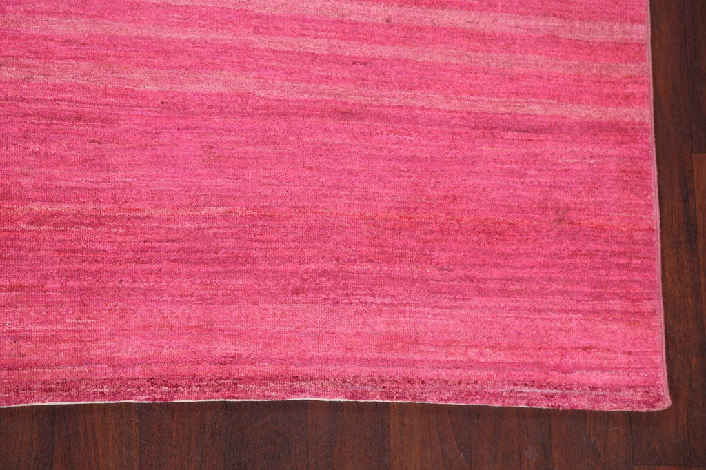 Pink Striped Gabbeh Kashkoli Oriental Area Rug 7x10