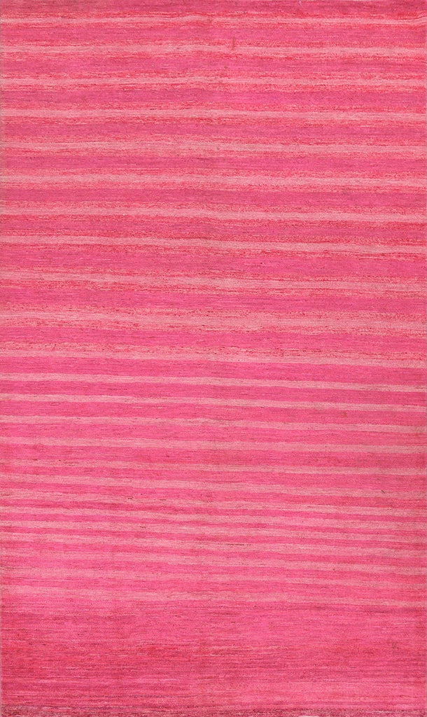 Pink Striped Gabbeh Kashkoli Oriental Area Rug 7x10