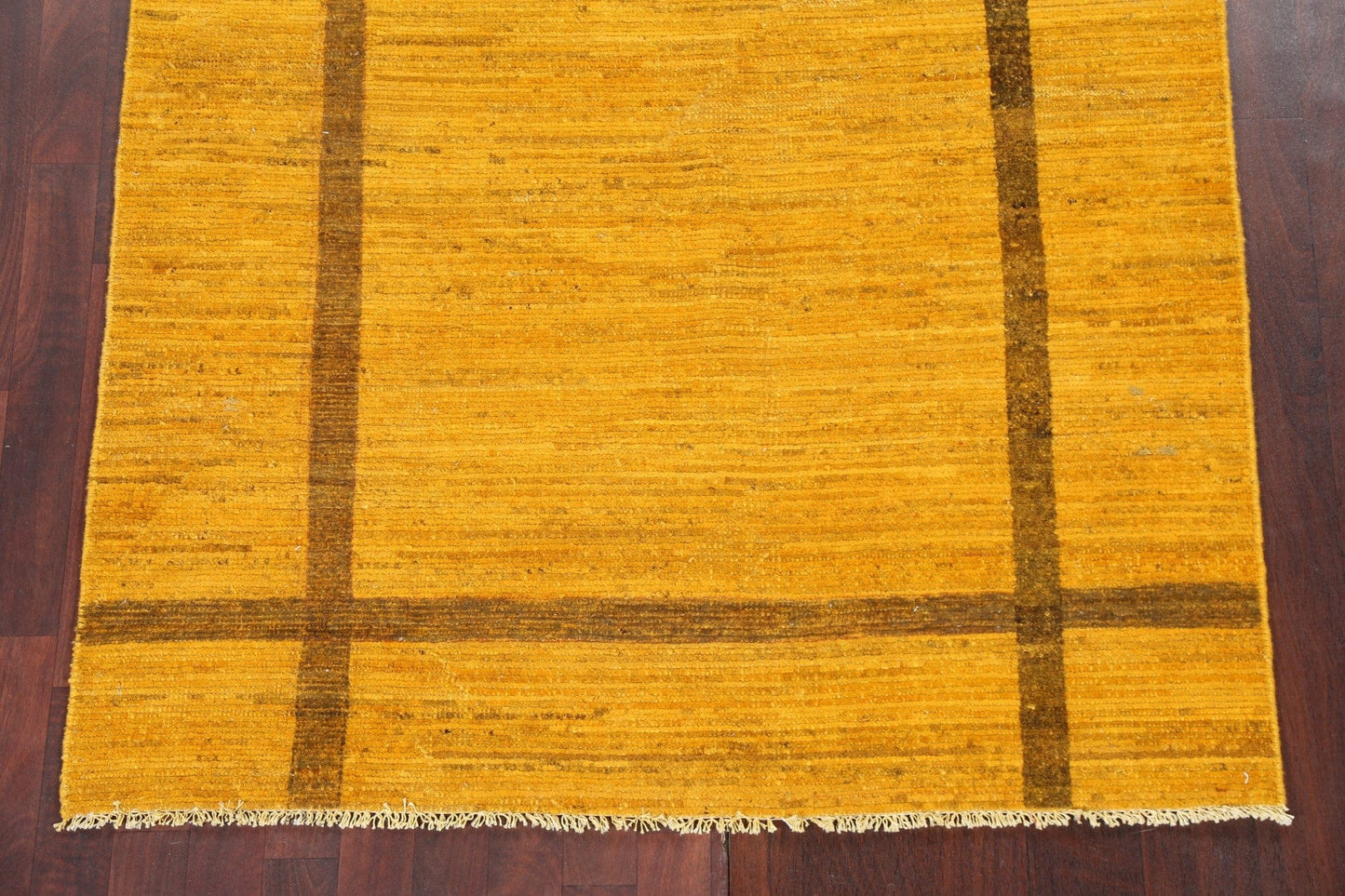 Yellow Wool Gabbeh Kashkoli Oriental Area Rug 5x6