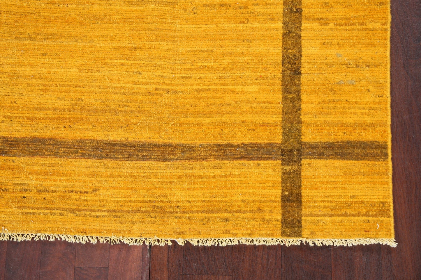 Yellow Wool Gabbeh Kashkoli Oriental Area Rug 5x6