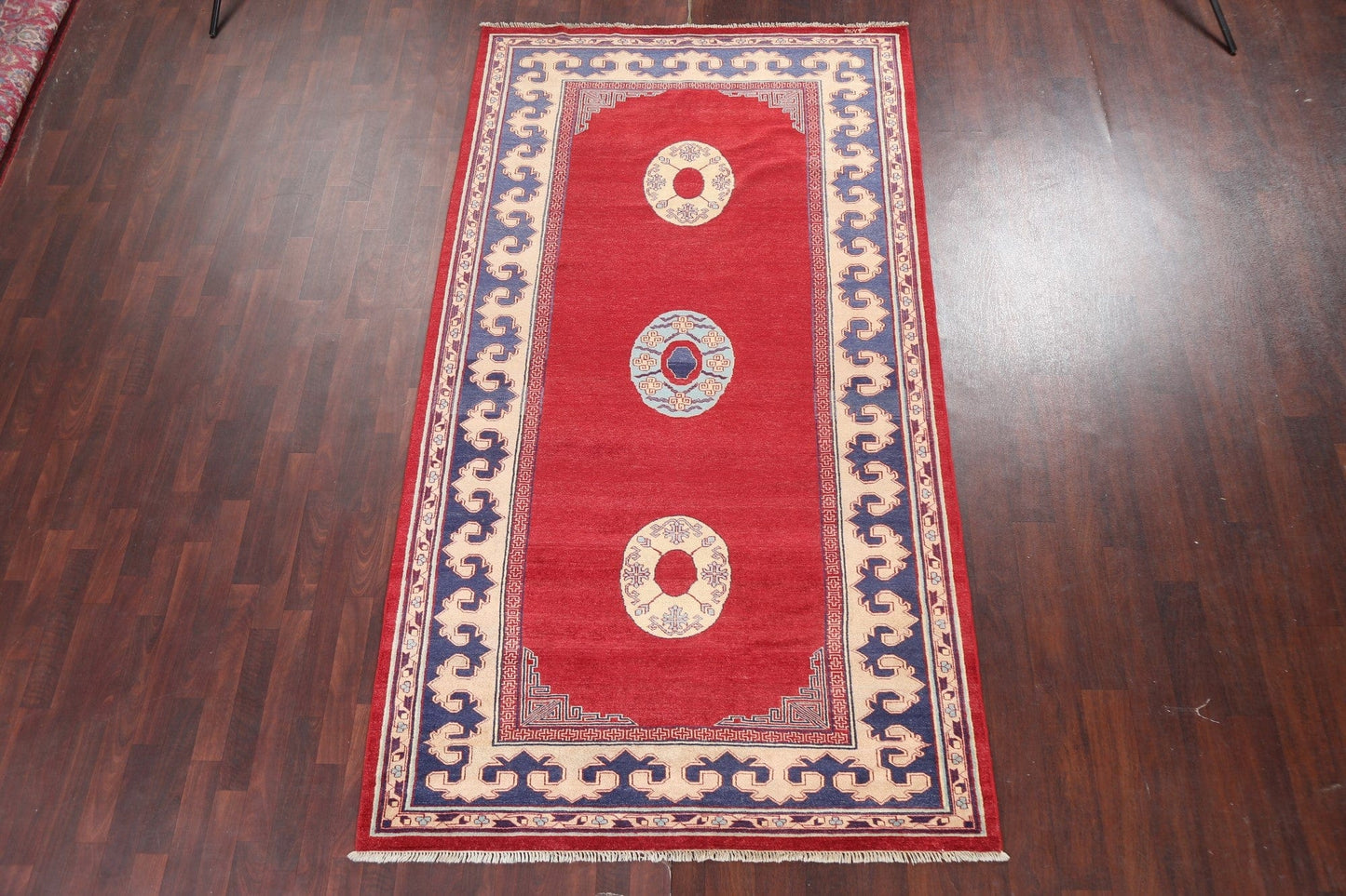 Vegetable Dye Red Khotan Oriental Area Rug 5x10