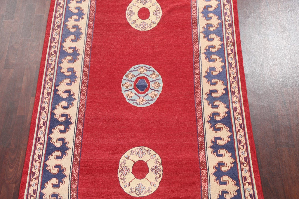 Vegetable Dye Red Khotan Oriental Area Rug 5x10