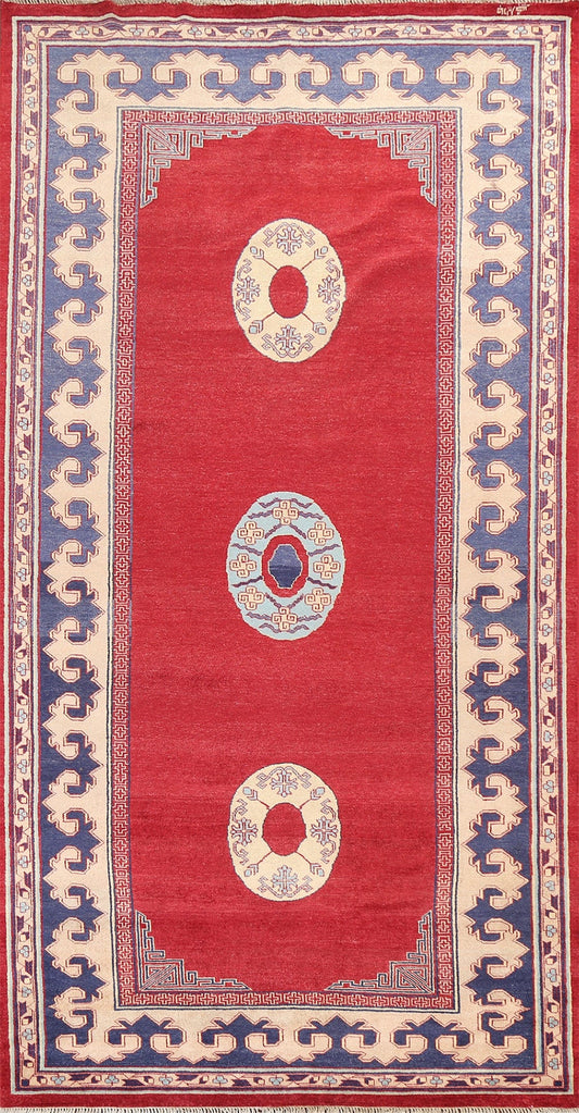 Vegetable Dye Red Khotan Oriental Area Rug 5x10