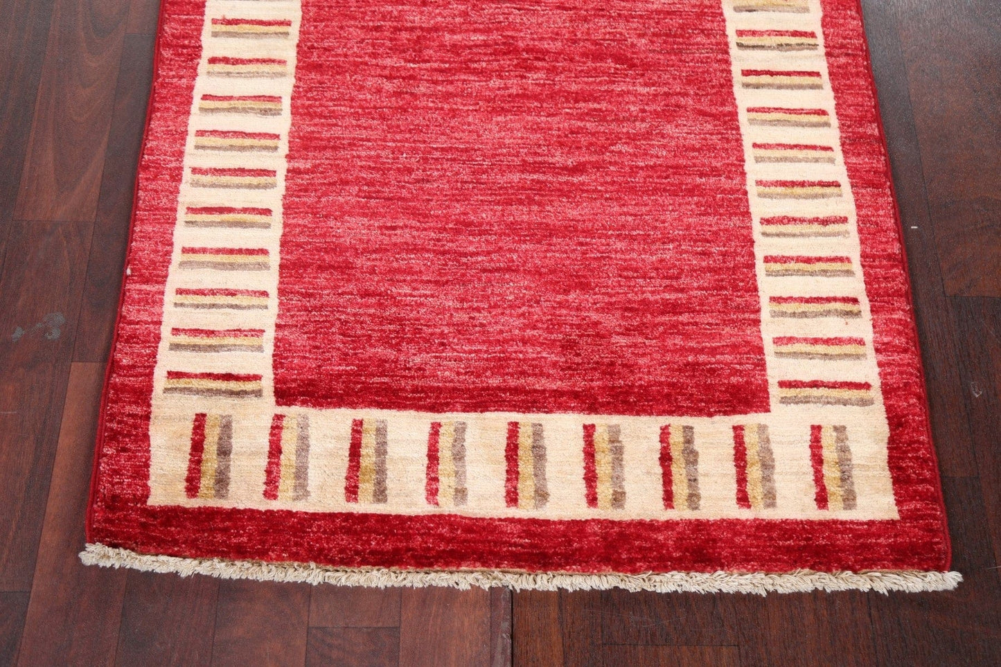 Red Wool Gabbeh Kashkoli Oriental Runner Rug 3x10