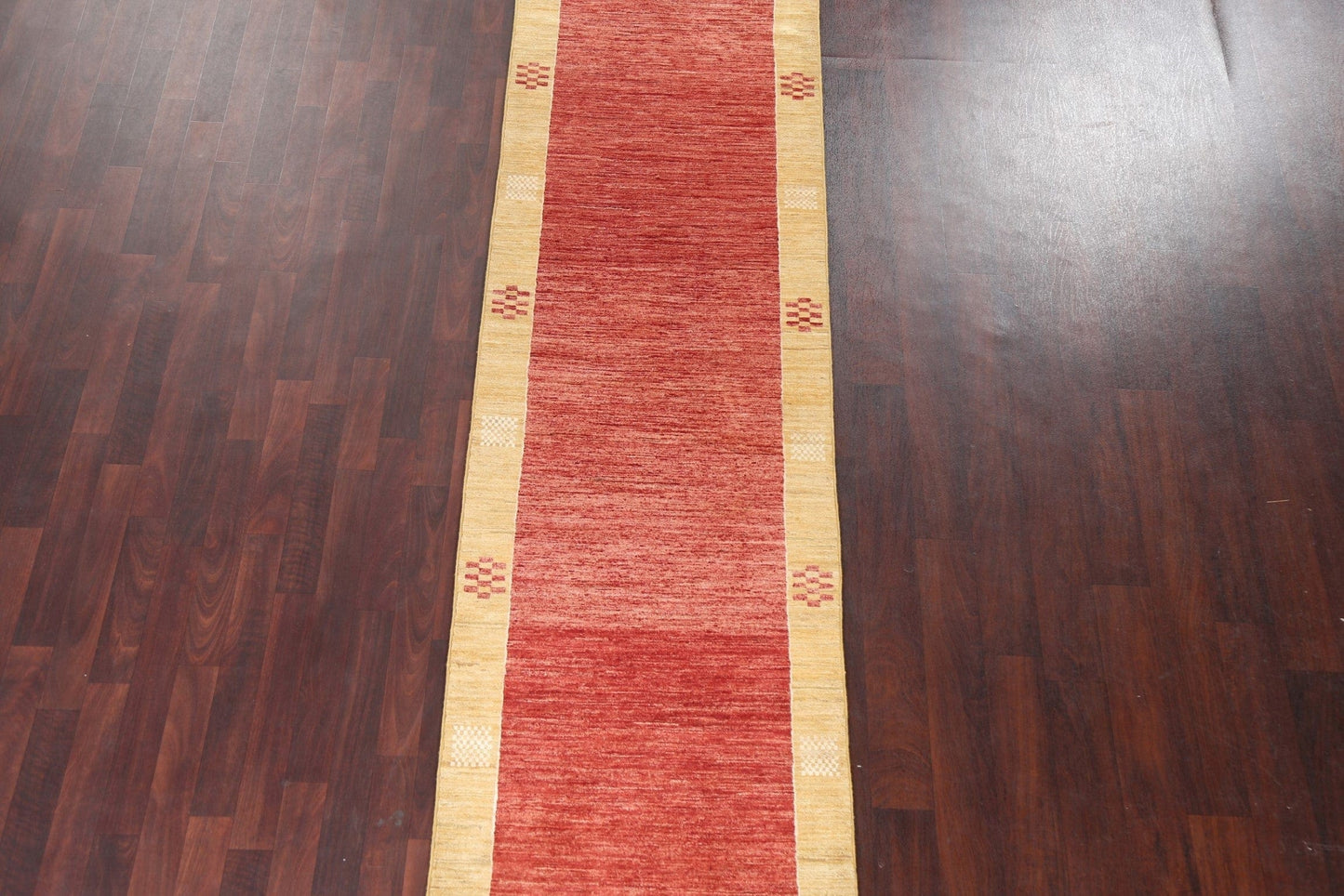 Red Wool Gabbeh Kashkoli Oriental Runner Rug 3x10