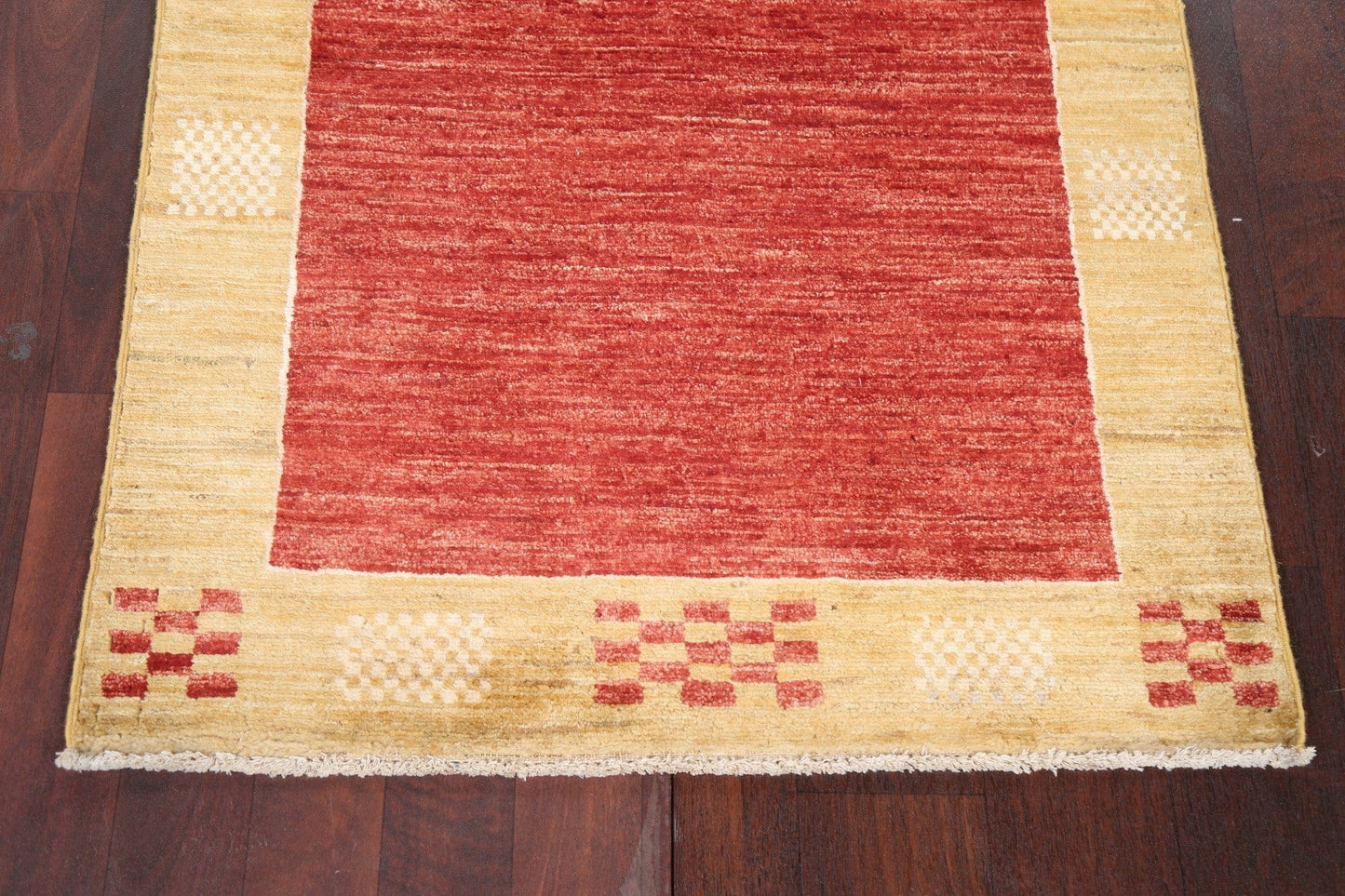 Red Wool Gabbeh Kashkoli Oriental Runner Rug 3x10