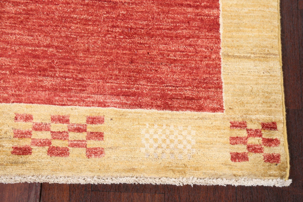 Red Wool Gabbeh Kashkoli Oriental Runner Rug 3x10