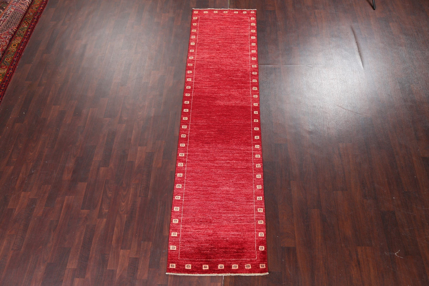 Red Wool Gabbeh Kashkoli Oriental Runner Rug 3x11