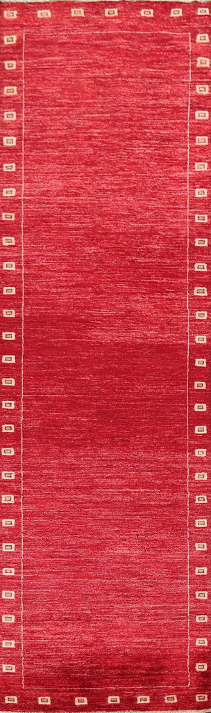 Red Wool Gabbeh Kashkoli Oriental Runner Rug 3x11