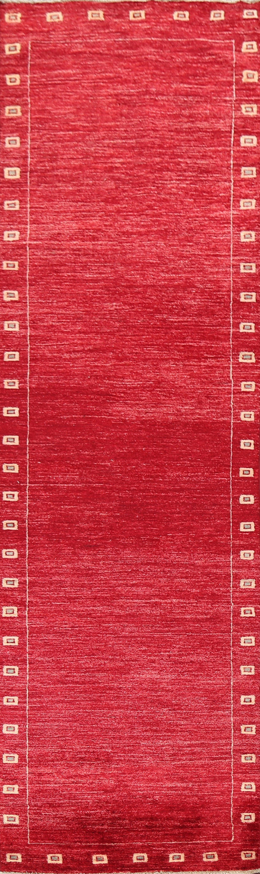 Red Wool Gabbeh Kashkoli Oriental Runner Rug 3x11