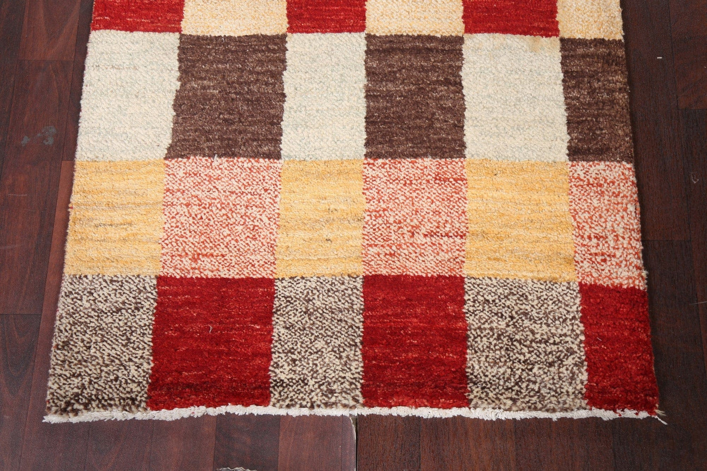 Contemporary Gabbeh Kashkoli Oriental Runner Rug 3x13