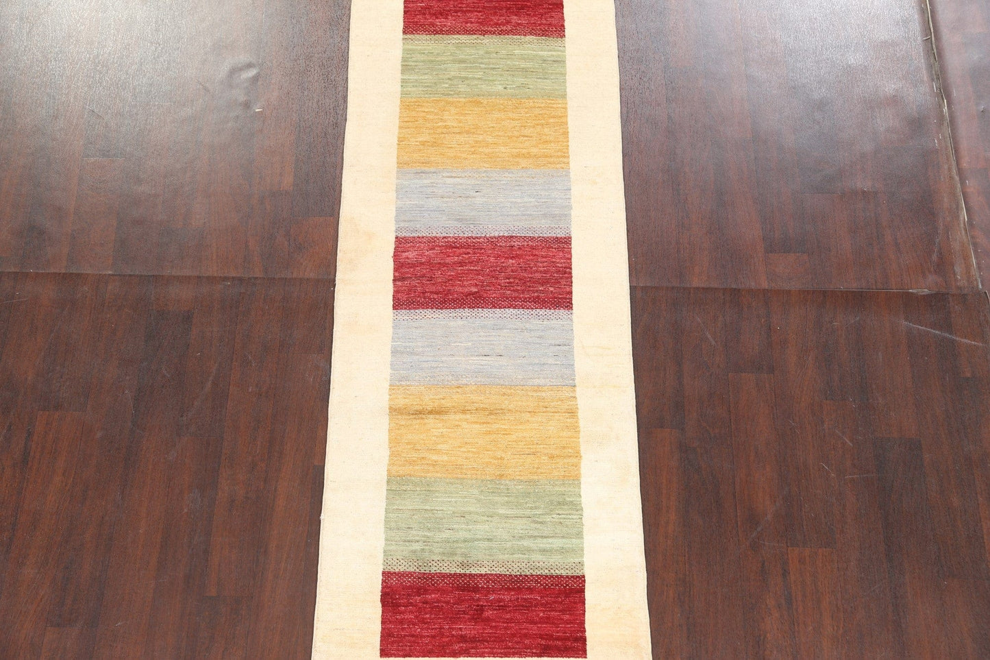 Contemporary Gabbeh Kashkoli Oriental Runner Rug 3x8