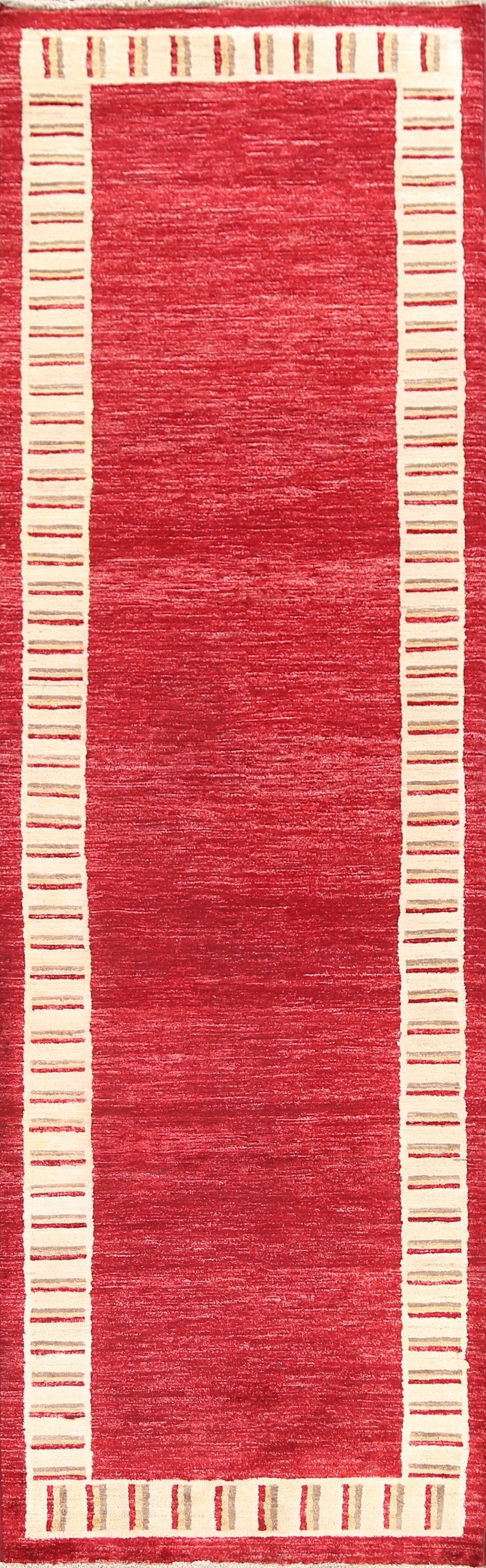 Red Wool Gabbeh Kashkoli Oriental Runner Rug 3x10