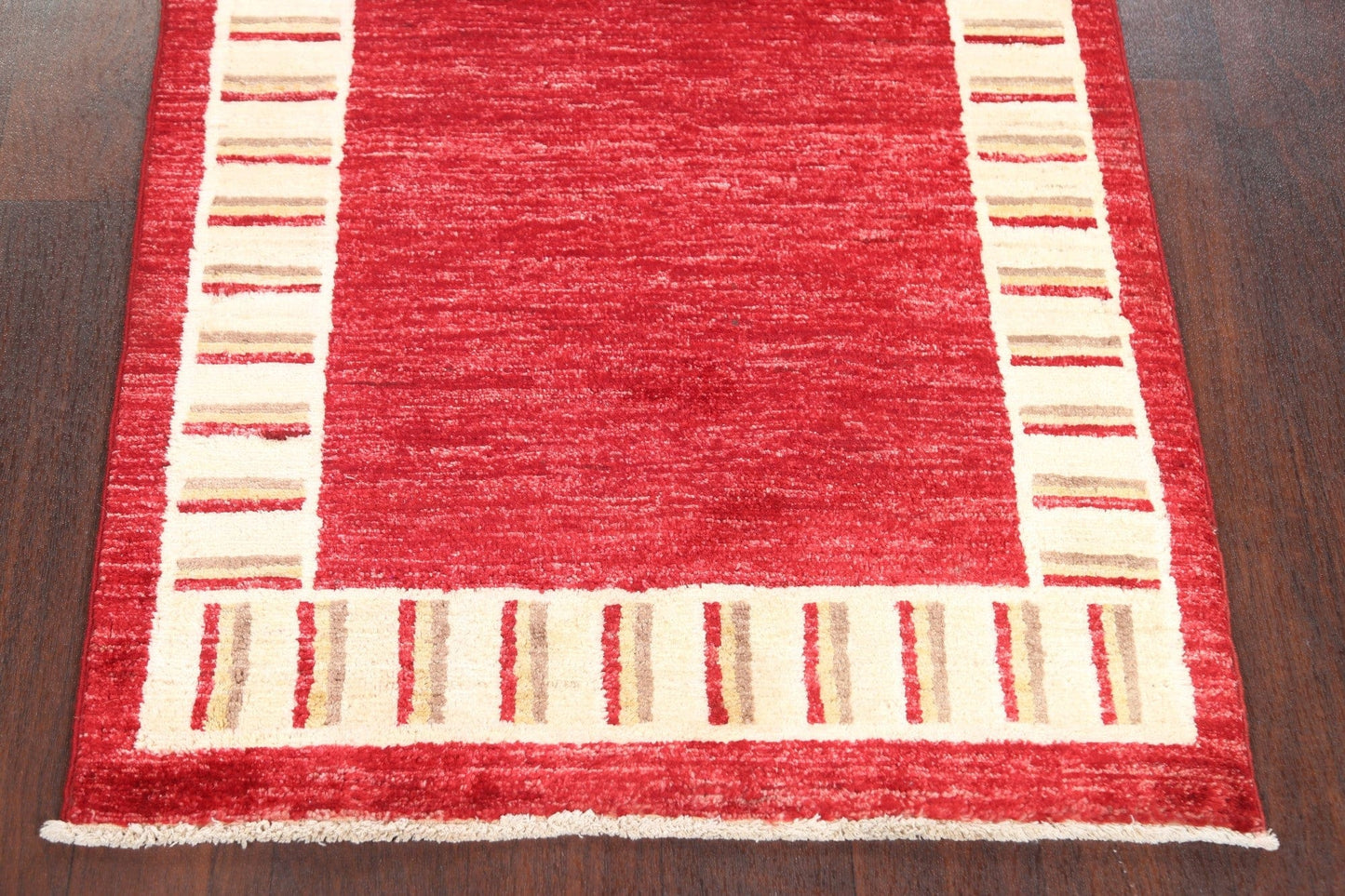 Red Wool Gabbeh Kashkoli Oriental Runner Rug 3x10