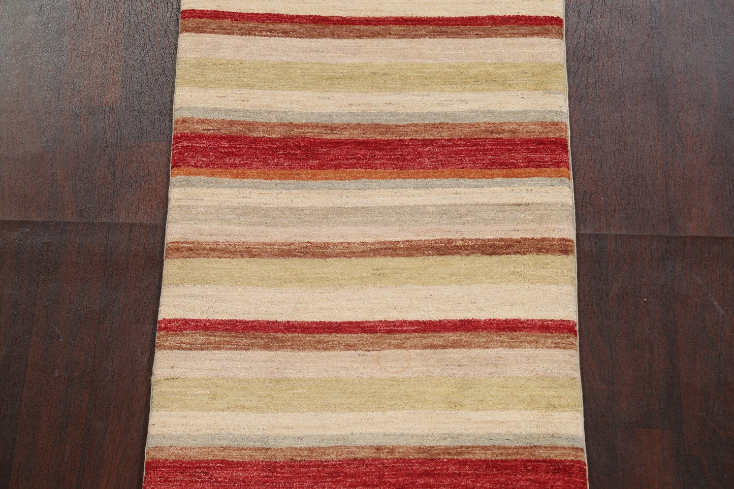 Striped Wool Gabbeh Kashkoli Oriental Runner Rug 3x10