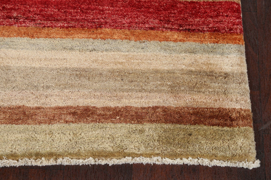 Striped Wool Gabbeh Kashkoli Oriental Runner Rug 3x10